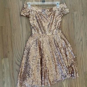 Pink sequin cocktail dress